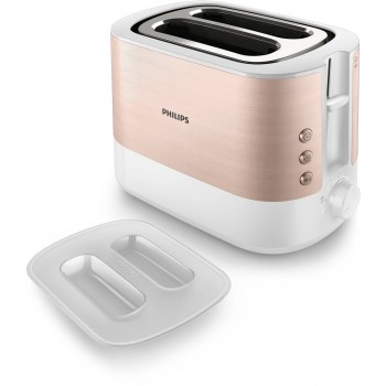 Philips Viva Collection HD2638/11 toaster 7 2 slice(s) 950 W Rose gold, White