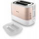 Philips Viva Collection HD2638/11 toaster 7 2 slice(s) 950 W Rose gold, White