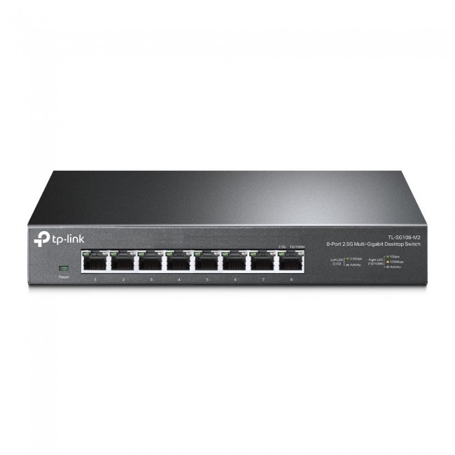 TP-LINK | 8-Port 2.5G Desktop Switch | TL-SG108-M2 | Unmanaged | Desktop | 1 Gbps (RJ-45) ports quantity | SFP ports quantity | PoE ports quantity | PoE+ ports quantity | Power supply type External | month(s) TP-LINK | 8-Port 2.5G Desktop Switch | TL-SG108-M2 | Unmanaged | Desktop | 1 Gbps (RJ-45) ports quantity | SFP ports quantity | PoE ports quantity | PoE+ ports quantity | Power supply type External | month(s)