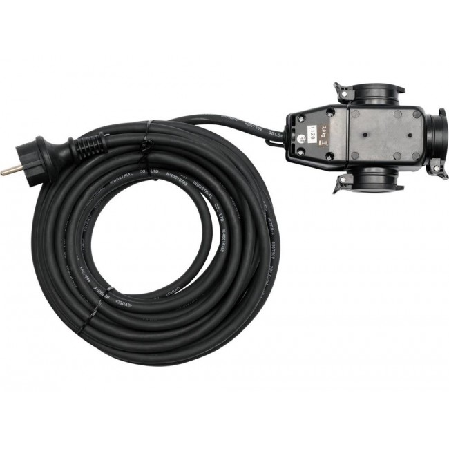 Yato YT-81162 power extension 20 m 3 AC outlet(s) Indoor/outdoor Black