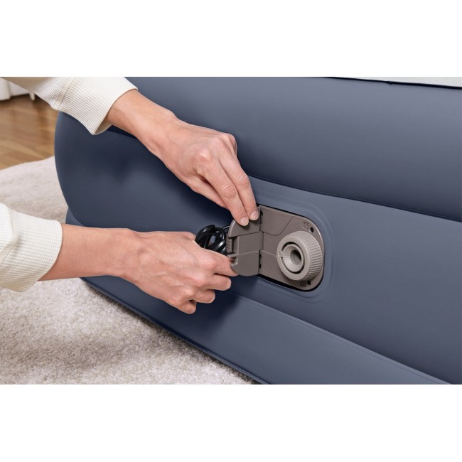Bestway Tritech SleekFlow Headboard Air Mattress Queen with Built-in AC Pump and Antimicrobial Coating 2.26 m x 1.52 m x 84 cm
