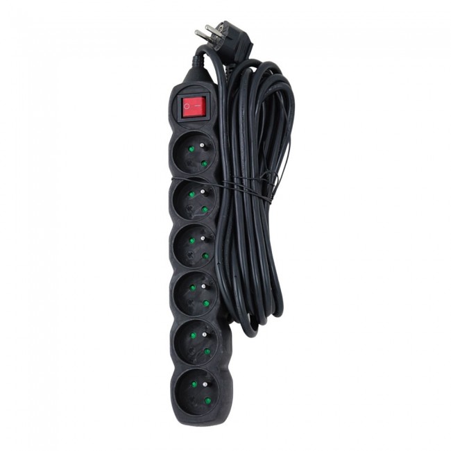 Esperanza ELK219K Power strip 6GN/5M Black