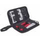 Intellinet 4-Piece Network Tool Kit, 4 Tool Network Kit Composed of LAN Tester, LSA punch down tool, Crimping Tool and Cut and Stripping tool Intellinet 4-Piece Network Tool Kit, 4 Tool Network Kit Composed of LAN Tester, LSA punch down tool, Crimping Tool and Cut and Stripping tool