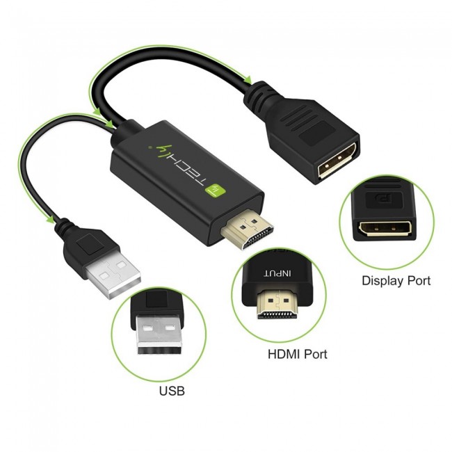 Techly ICOC HDMI-DP12A video signal converter 4096 x 2160 pixels