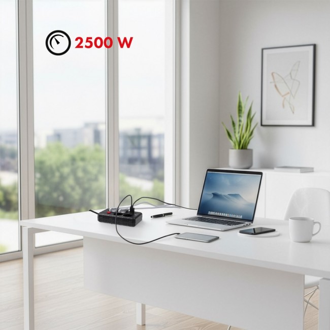 Maclean power strip, 4-socket extension cable + 3xUSB, 110-240V AC 50/60Hz, 2.1A max 2500W, 1.5m, black, MCE392 B Maclean power strip, 4-socket extension cable + 3xUSB, 110-240V AC 50/60Hz, 2.1A max 2500W, 1.5m, black, MCE392 B