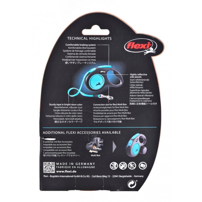 FLEXI New Neon M - retractable leash - 5 m