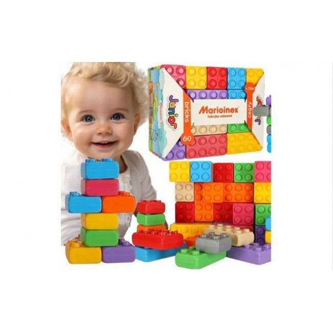 Marioinex Junior Brick Building Blocks, 60 pieces