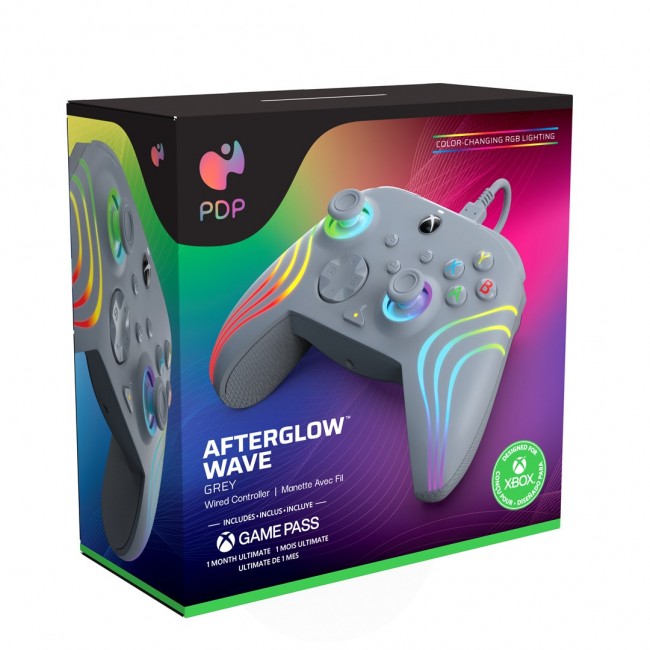 PDP Afterglow Wave Grey USB Gamepad Analogue / Digital PC, Xbox One, Xbox Series S, Xbox Series X
