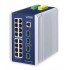 PLANET IP30 Industrial L3 16-Port Managed Gigabit Ethernet (10/100/1000) Aluminium, Blue