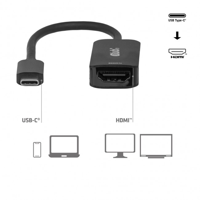 CLUB3D USB-C to HDMI 2.1 Adapter 8K60Hz