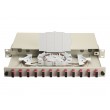 Equip 12-Port Fiber Optic Splice Box, SC Duplex, OM4, 1U, Equipped, Grey
