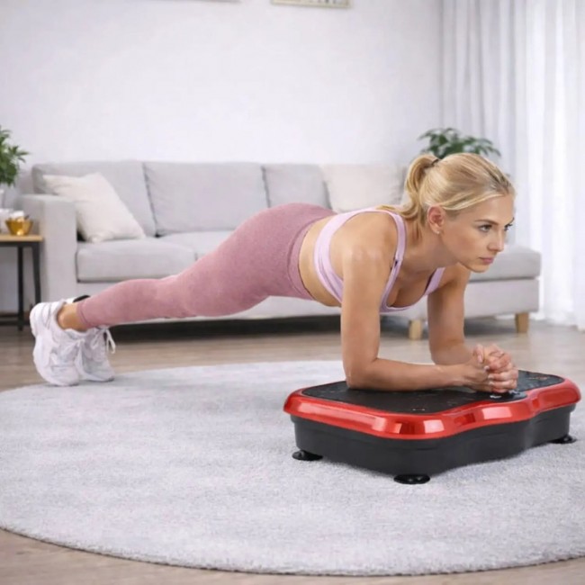 Extralink Moonwalk Spin Move Platofrma Wibracyjna do Cwiczen Fitness 200W czerwona
