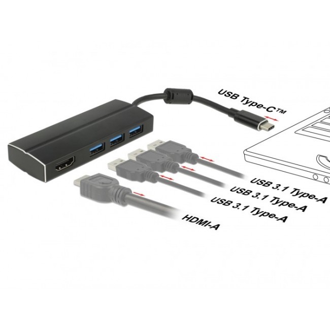 DeLOCK 63931 laptop dock/port replicator USB 3.2 Gen 1 (3.1 Gen 1) Type-C Black DeLOCK 63931 laptop dock/port replicator USB 3.2 Gen 1 (3.1 Gen 1) Type-C Black