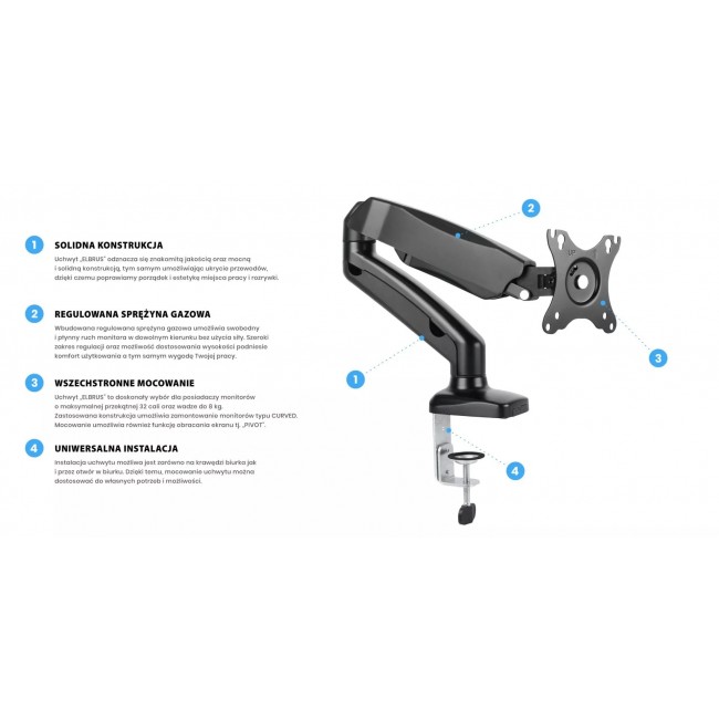 Montis Uchwyt do monitora ELBRUS MT014 81.3 cm (32