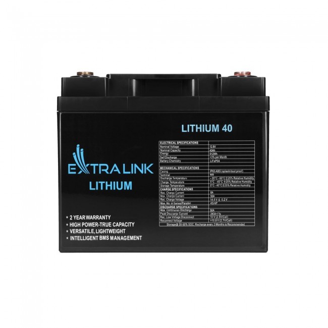 Extralink Accumulator LiFePO4 40AH 12.8V, BMS Extralink Accumulator LiFePO4 40AH 12.8V, BMS