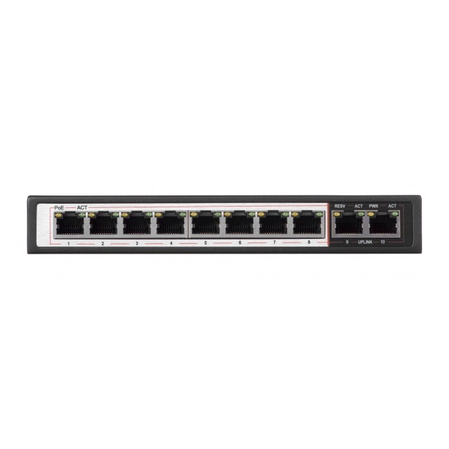 Extralink PoE Switch CERES 8x 100Mb/s PoE/PoE+, 2x RJ45 Uplink 100Mb/s, 96W