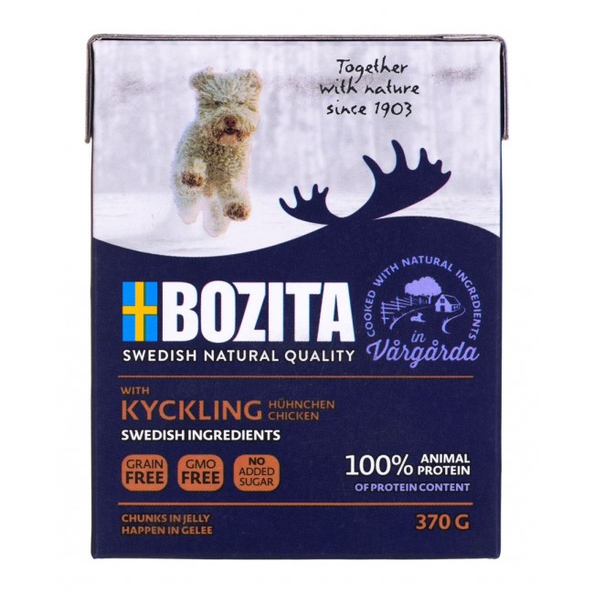 BOZITA Pieces in jelly with chicken - wet dog food - 370g