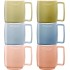 Set of 6 Ceramic Mugs - Multicolor, 350 ml