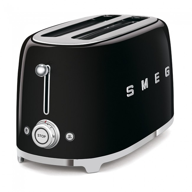 Smeg TSF02BLEU Toaster, 4 slice, black, metal body