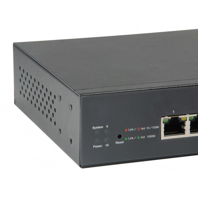 LevelOne 10-Port Web Smart Gigabit PoE Switch, 8 PoE Outputs, 2 x Gigabit SFP, 70W