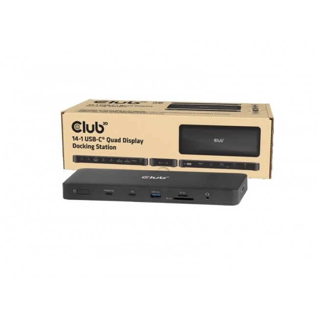 CLUB3D 14-1 USB-C Quad Display Docking Station CLUB3D 14-1 USB-C Quad Display Docking Station