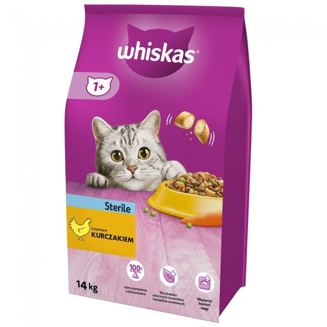 Whiskas STERILE cats dry food Adult Chicken 14 kg Whiskas STERILE cats dry food Adult Chicken 14 kg