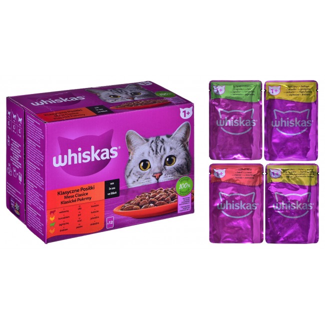 WHISKAS Classic Meals in Sauce - wet cat food - 12x85g