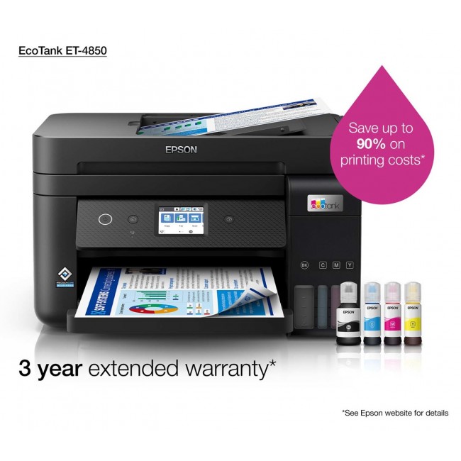 Epson EcoTank ET-4850 Inkjet A4 4800 x 1200 DPI 33 ppm Wi-Fi Epson EcoTank ET-4850 Inkjet A4 4800 x 1200 DPI 33 ppm Wi-Fi