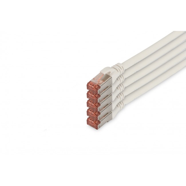 Digitus CAT 6 S/FTP patch cable, 5 pieces