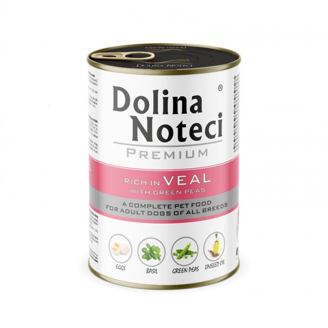 DOLINA NOTECI Premium Rich in veal with green peas - wet dog food - 400g DOLINA NOTECI Premium Rich in veal with green peas - wet dog food - 400g