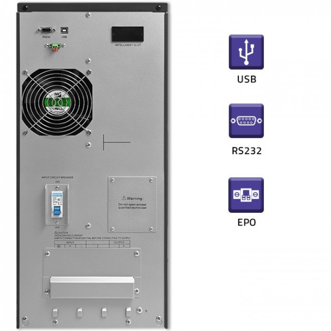 Qoltec 53982 UPS | On-line | Pure Sine Wave | 6kVA | 4.8kW | LCD | USB