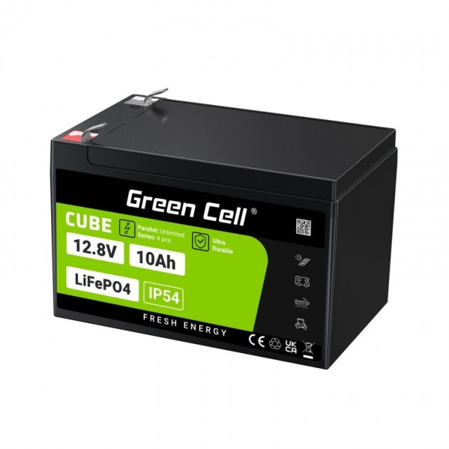 Green Cell LFPGC12V10AH UPS battery Lithium Iron Phosphate (LiFePO4) 12.8 V 10 Ah Green Cell LFPGC12V10AH UPS battery Lithium Iron Phosphate (LiFePO4) 12.8 V 10 Ah