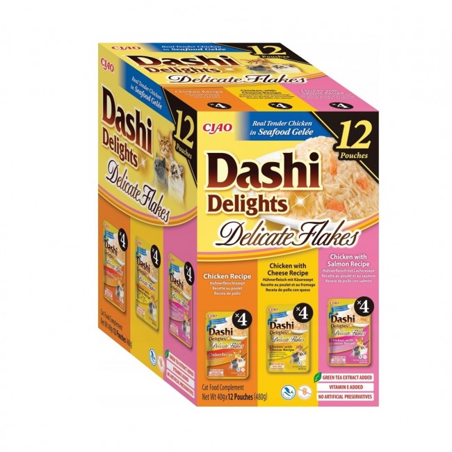 INABA Dashi Delights Delicate flakes Chicken mix - wet cat food - 12x40g INABA Dashi Delights Delicate flakes Chicken mix - wet cat food - 12x40g