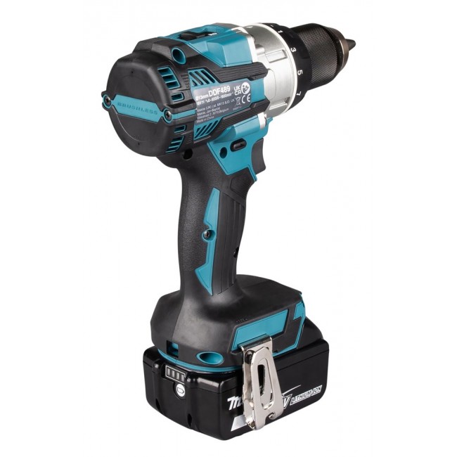Makita DDF489RTJ power screwdriver/impact driver 1800 RPM Black, Blue, Steel