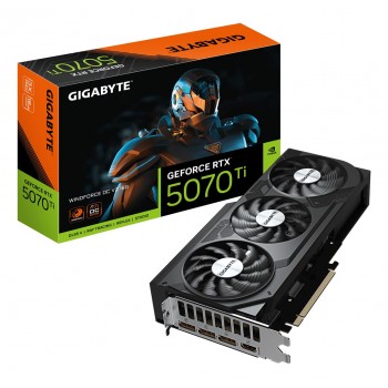 GIGABYTE GeForce RTX 5070 Ti WINDFORCE OC V2 16G Graphics Card - 16GB GDDR6, 256bit, PCI-E 5.0, 2497 MHz Core Clock, 3 x DisplayPort, 1 x HDMI, GV-N507TWF3OCV2-16GD