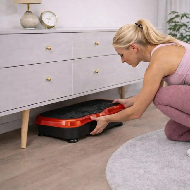 Extralink Moonwalk Spin Move Platofrma Wibracyjna do Cwiczen Fitness 200W czerwona