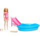 Barbie Doll and Pool Playset, Blonde with Pool, Slide, Towel and Drink Accessories Barbie Doll and Pool Playset, Blonde with Pool, Slide, Towel and Drink Accessories