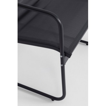 Extralink BLACK FOREST ZESTAW MEBLI OGRODOWYCH TEKSTYLEN DWA KRZESLA + LEZANKA + STOLIK ROZKLADANY CZARNY L-0358 outdoor furniture set