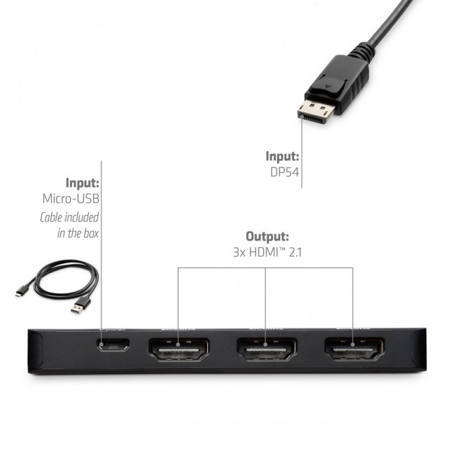 CLUB3D DisplayPort to Triple HDMI 8K60Hz Hub