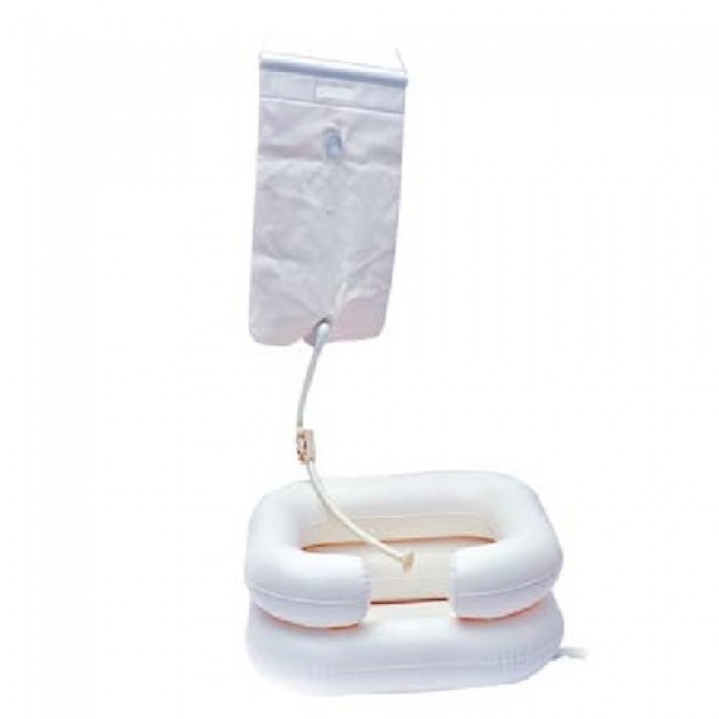 Inflatable head wash pool and shower - set