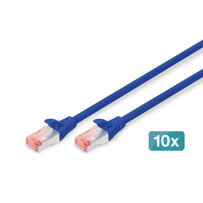 Digitus CAT 6 S/FTP patch cable, 10 pieces Digitus CAT 6 S/FTP patch cable, 10 pieces