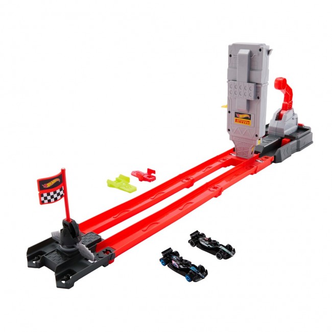 Hot Wheels City Racing Formula 1 Grid Start Track Set & 2 Die-Cast F1 Cars in 1:64 Scale Hot Wheels City Racing Formula 1 Grid Start Track Set & 2 Die-Cast F1 Cars in 1:64 Scale