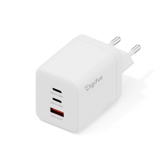 Digitus 100W USB GaN Charger, 2x USB-C, 1x USB-A