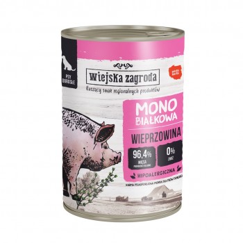 WIEJSKA ZAGRODA Mono-protein Pork - wet dog food - 400g