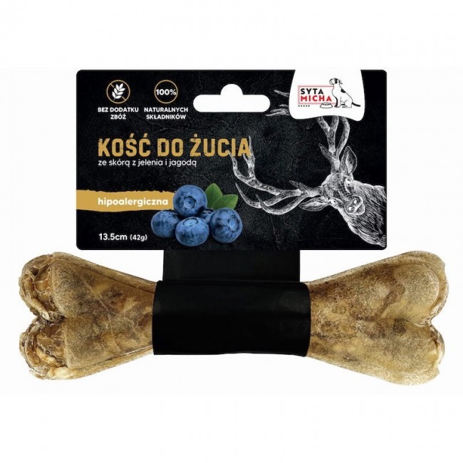 SYTA MICHA Deer skin and berry bone - dog treat - 13.5 cm