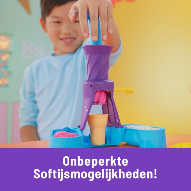 Kinetic Sand , Soft Serve Station with 14oz Play Sand (Blue, Pink & White), 2 Ice Cream Cones & 2 Tools, Sensory Toys for Kids Ages 5 and up Kinetic Sand , Soft Serve Station with 14oz Play Sand (Blue, Pink & White), 2 Ice Cream Cones & 2 Tools, Sensory Toys for Kids Ages 5 and up