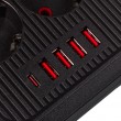 Maclean power strip, 6 socket extension + 4xUSB, 110-240V AC 50/60Hz, 2.1A max 2500W, 1.5 m, black, MCE389 B Maclean power strip, 6 socket extension + 4xUSB, 110-240V AC 50/60Hz, 2.1A max 2500W, 1.5 m, black, MCE389 B