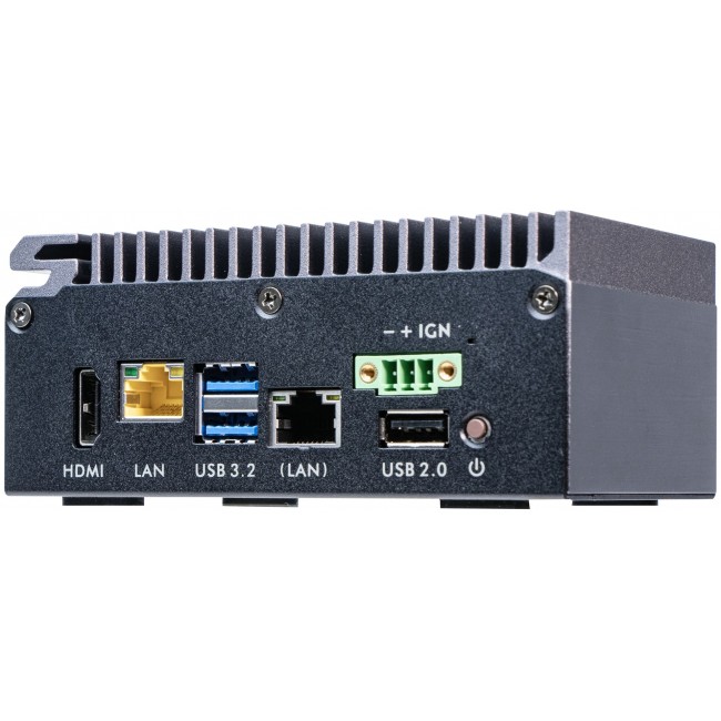 Shuttle Edge PC SPCEL03 , Intel Atom x6413E, 1x HDMI, 2x 2.5G LAN, 1x COM, DIO (4x in, 4x out), 3x USB, 2x M.2, 12-24V, fanless, 24/7, -20... 60 C, incl. VESA & DIN-RAIL mount