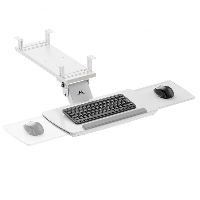 Maclean under-desk keyboard holder, adjustable, max. 5kg, white, MC-156 W Maclean under-desk keyboard holder, adjustable, max. 5kg, white, MC-156 W
