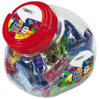 Emtec C410 Color Mix - Candy Jar 2.0 USB flash drive 8 GB USB Type-A Blue, Green, Purple, Red, Yellow